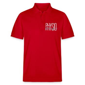 Design élégant pour le service de physiothérapie - Polo PREPSTER bio Stanley/Stella Unisexe - rouge - Devant - Roxy (174cm) & Andy (188cm)
