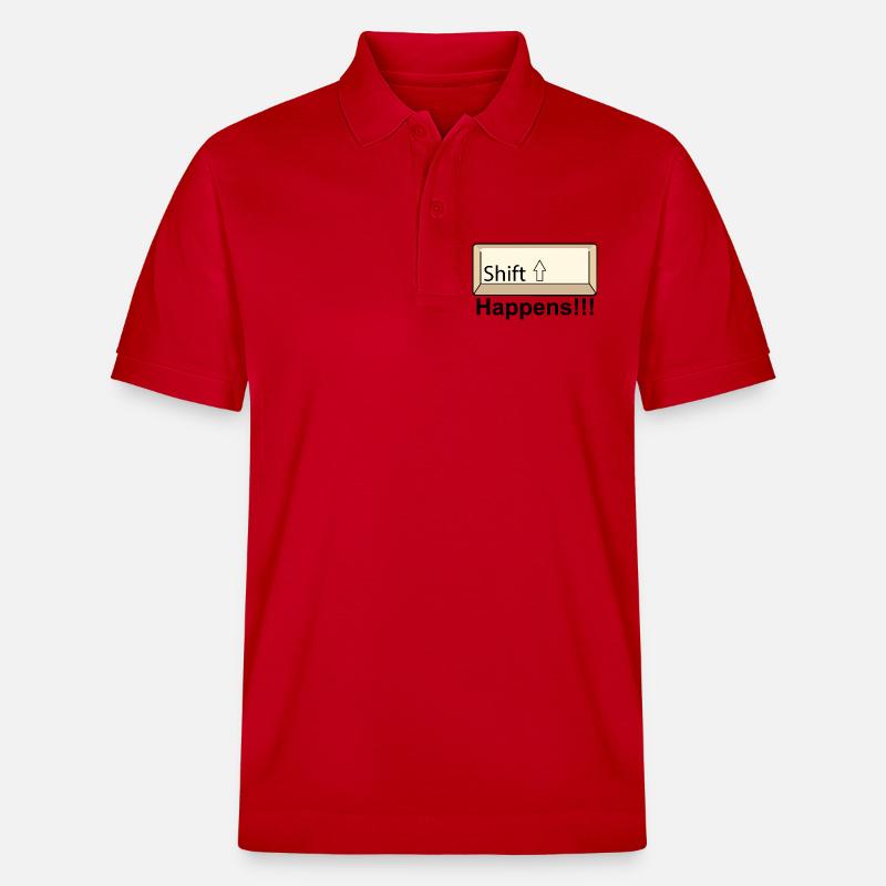 Shift Key Minimal Keyboard Design - Stanley/Stella Unisex Bio-Poloshirt PREPSTER - Rot