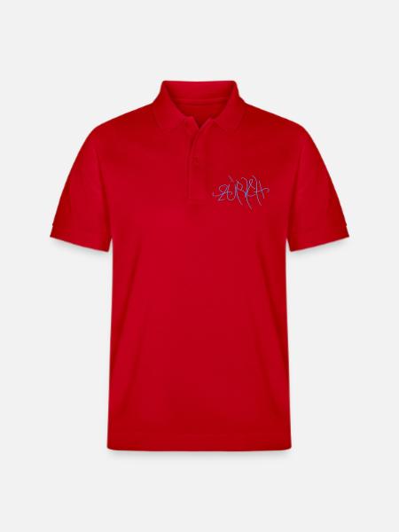 Zurich Street Art T-Shirt - Stanley/Stella Unisex Organic Polo Shirt PREPSTER - red