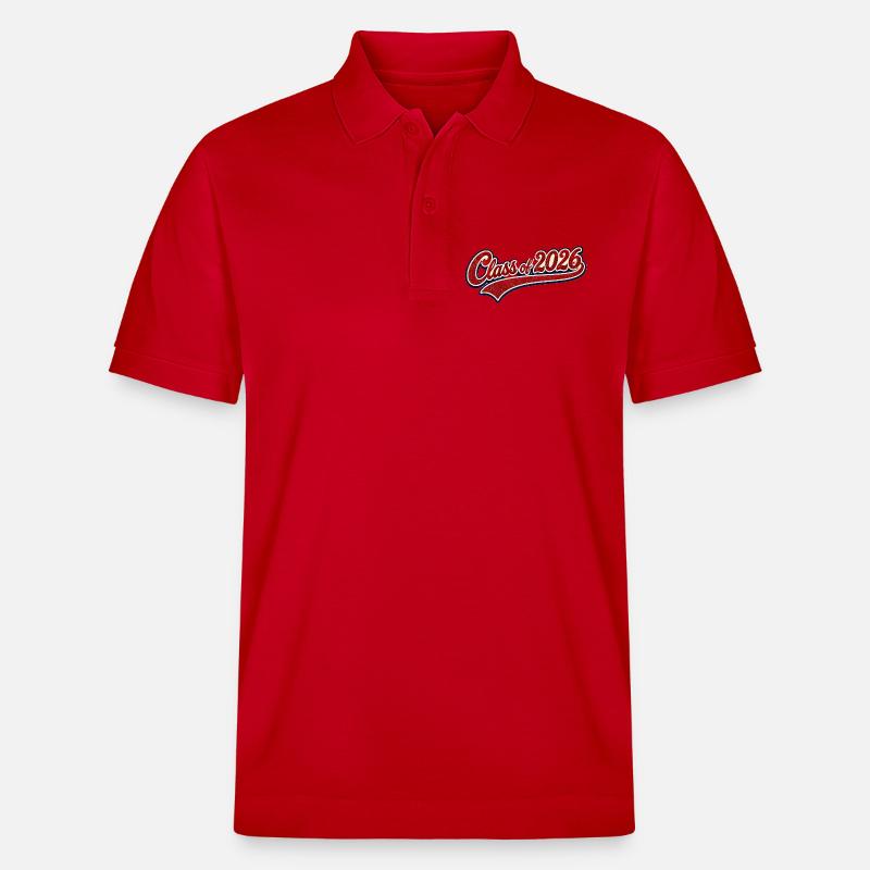 Klasse 2026 Retro Script - Stanley/Stella Unisex Bio-Poloshirt PREPSTER - Rot