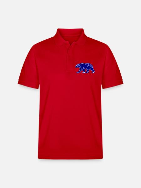Polar Bear Polar Bear Polygon Icon - Stanley/Stella Unisex Organic Polo Shirt PREPSTER - red
