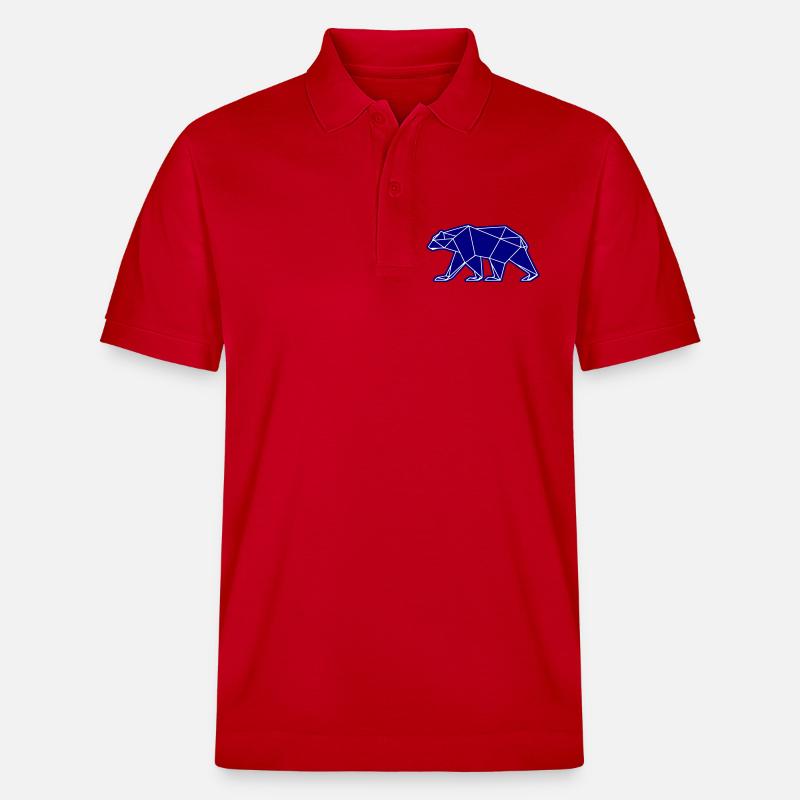 Eisbär Polar Bär Polygon Symbol - Stanley/Stella Unisex Bio-Poloshirt PREPSTER - Rot