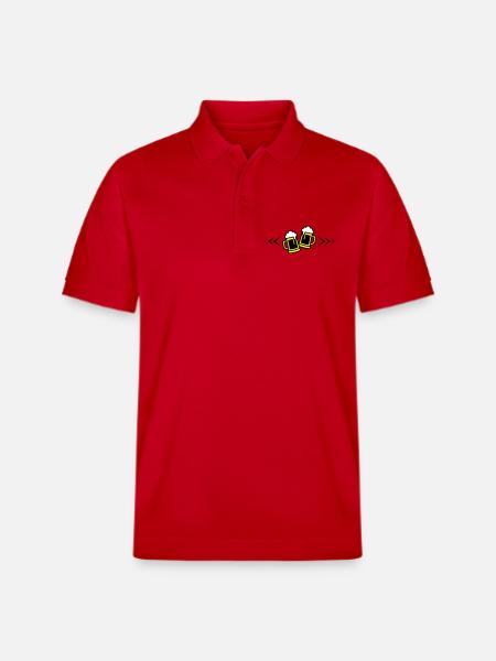 Bier Anstoßen Symbol Bierkrug - Stanley/Stella Unisex Bio-Poloshirt PREPSTER - Rot