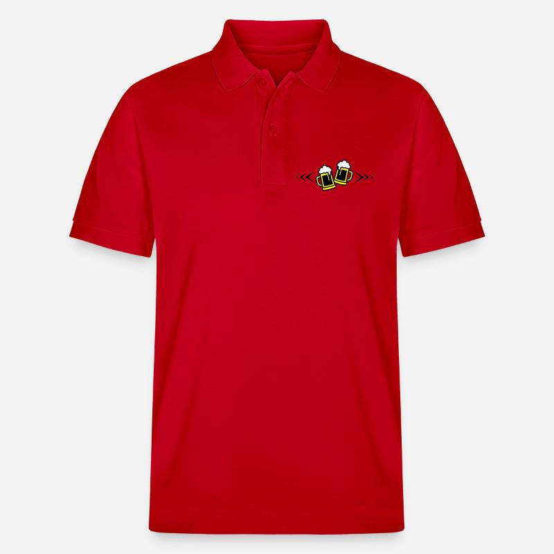 Bier Anstoßen Symbol Bierkrug - Stanley/Stella Unisex Bio-Poloshirt PREPSTER - Rot