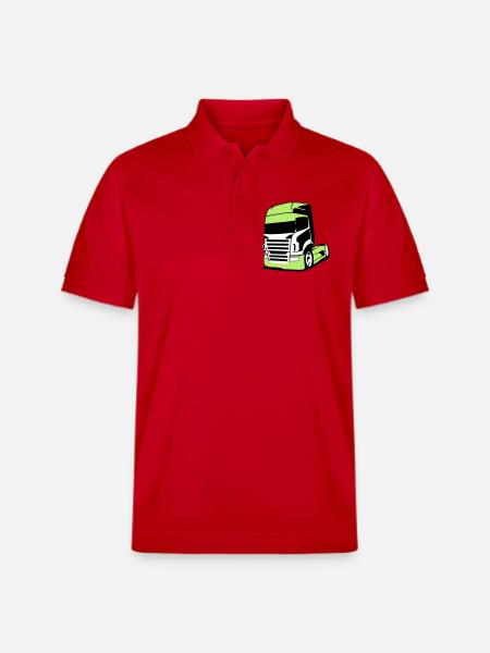 Striking V8 truck - Stanley/Stella Unisex Organic Polo Shirt PREPSTER - red