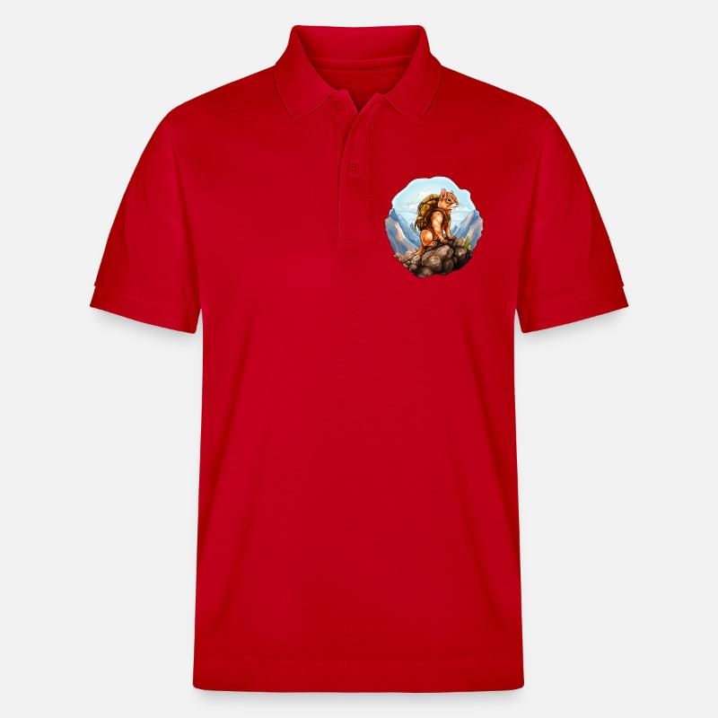 Eichhörnchen Bergsteiger / Wandern Eichhörnchen - Stanley/Stella Unisex Bio-Poloshirt PREPSTER - Rot