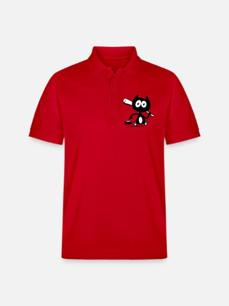 Give me food! Cat humor! - Stanley/Stella Unisex Organic Polo Shirt PREPSTER - red