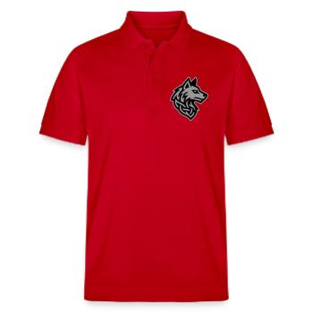 Wolf Kopf Wikinger - Stanley/Stella Unisex Bio-Poloshirt PREPSTER - Rot - Vorne - Roxy (174cm) & Andy (188cm)