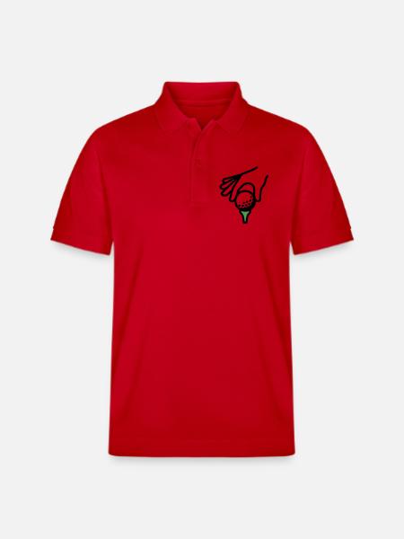 Golfball Abschlag Tee Golfsport Golfclub Golfer - Stanley/Stella Unisex Bio-Poloshirt PREPSTER - Rot
