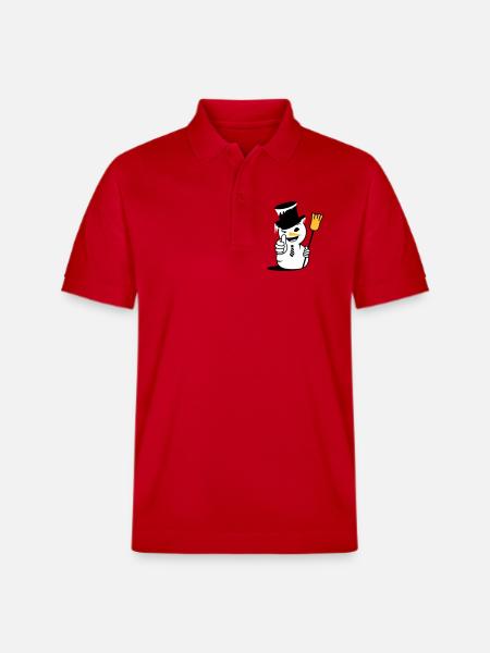 Cool snowman with thumbs up - Stanley/Stella Unisex Organic Polo Shirt PREPSTER - red