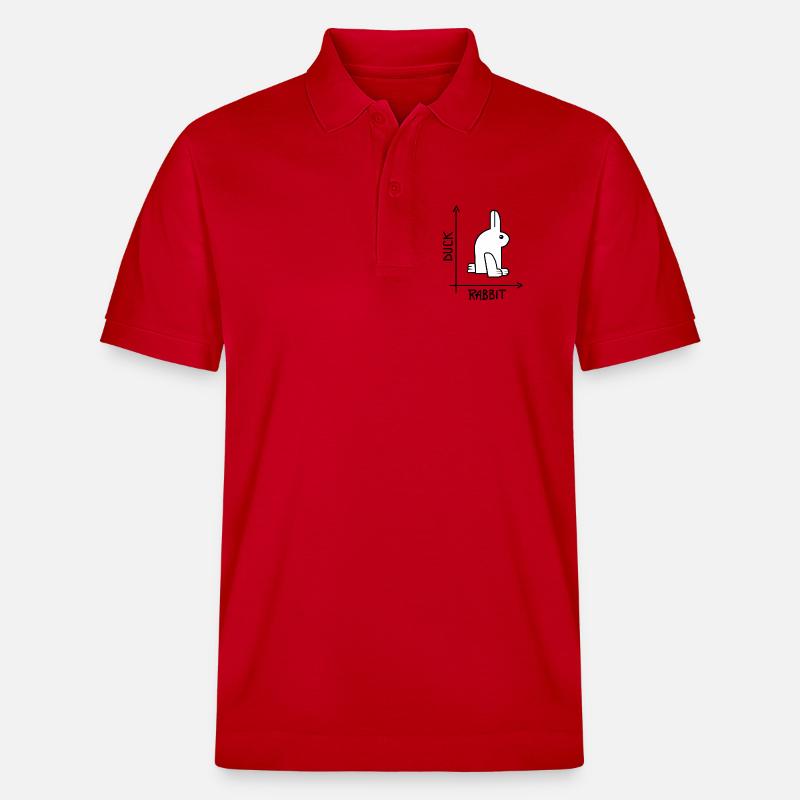 Ente oder Kaninchen Optische Täuschung - Stanley/Stella Unisex Bio-Poloshirt PREPSTER - Rot