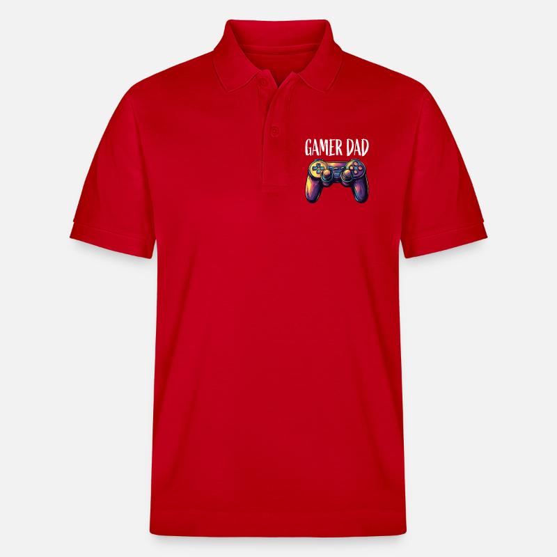 Gamer Dad Controller Neon - Polo PREPSTER bio Stanley/Stella Unisexe - rouge