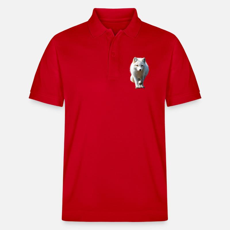 Polarfuchs Schneefuchs Eisfuchs Süßer Weißer Fuchs - Stanley/Stella Unisex Bio-Poloshirt PREPSTER - Rot