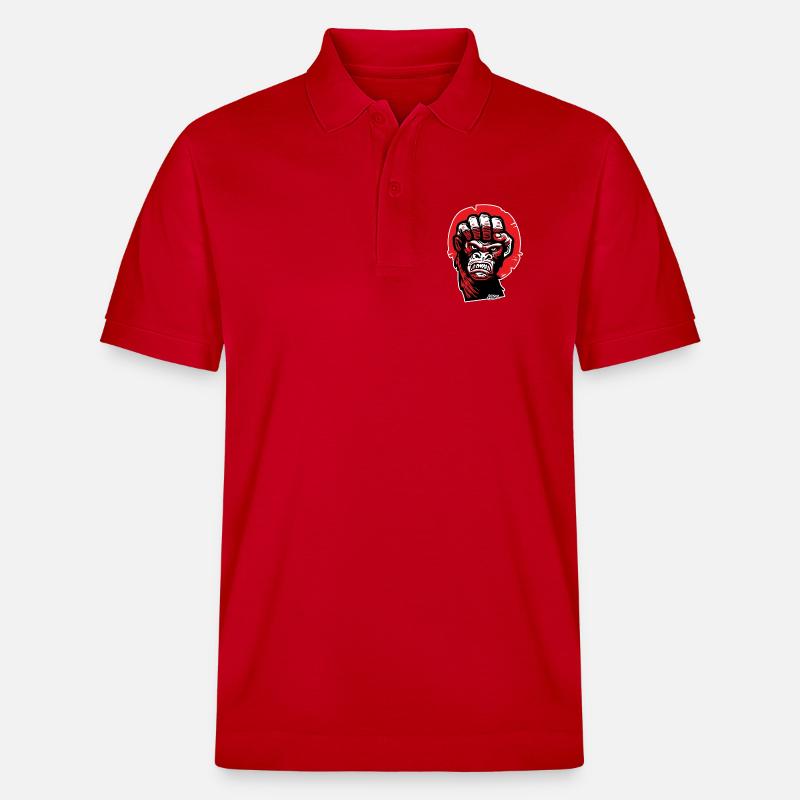 Crimson Gorilla Faust-Kunst - Stanley/Stella Unisex Bio-Poloshirt PREPSTER - Rot