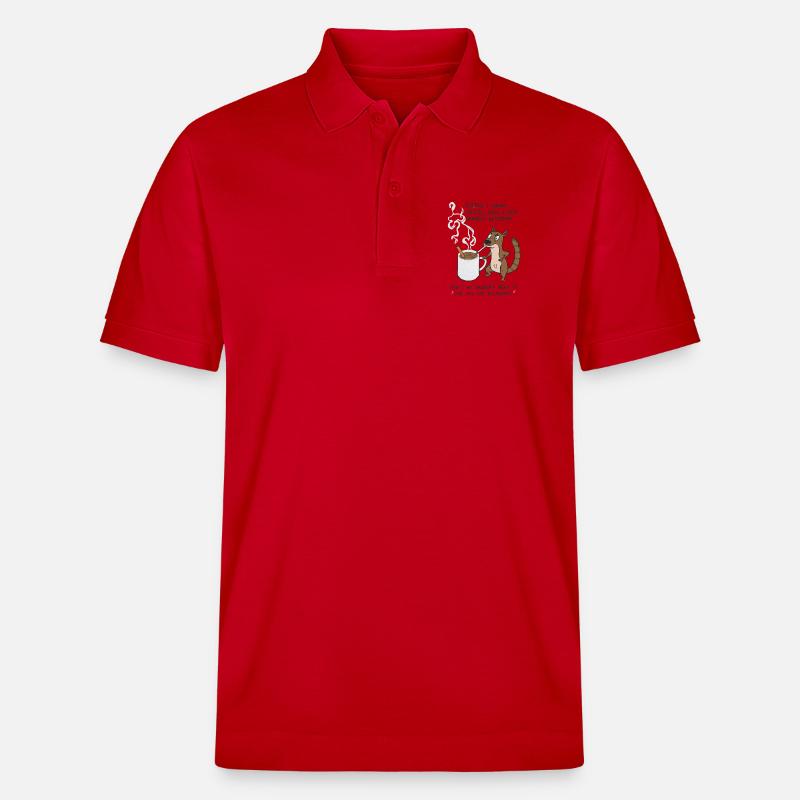 Kaffee Notfall Beutier Eichhörnchen Kippe  - Stanley/Stella Unisex Bio-Poloshirt PREPSTER - Rot