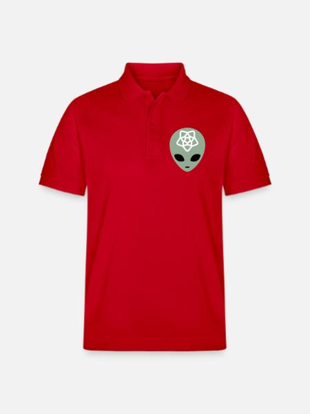 Geometric Alien Mindscape - Stanley/Stella Unisex Organic Polo Shirt PREPSTER - red