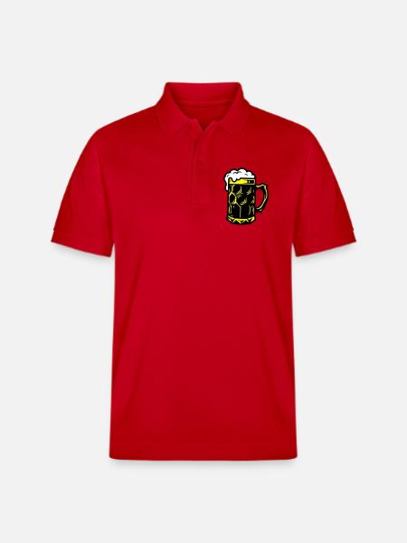 Beer Mug Symbol Booze - Stanley/Stella Unisex Organic Polo Shirt PREPSTER - red