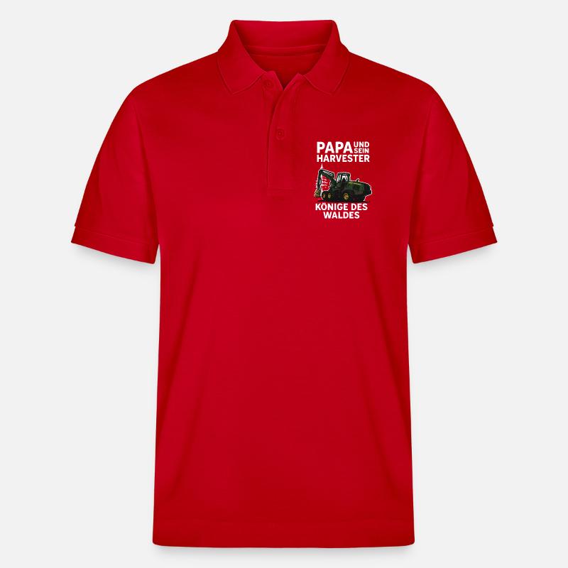 Papa et sa moissonneuse, rois de la forêt - Polo PREPSTER bio Stanley/Stella Unisexe - rouge