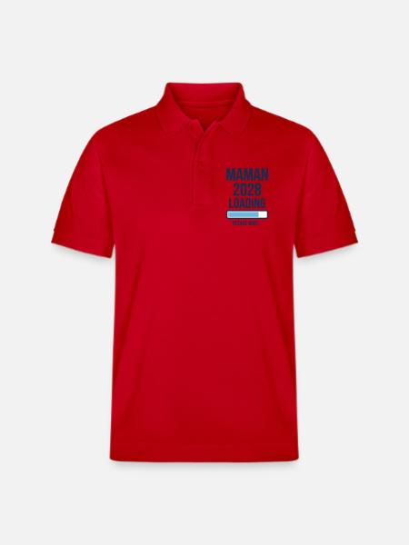 Annonce Grossesse Maman 2028 Loading - Polo PREPSTER bio Stanley/Stella Unisexe - rouge