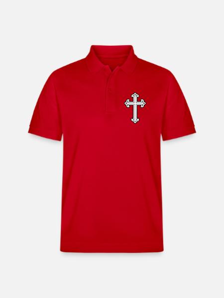 Cross Symbol Christian - Stanley/Stella Unisex Organic Polo Shirt PREPSTER - red