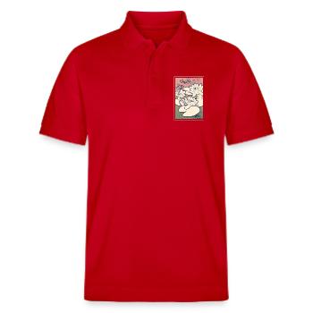 Water Lily Illustration – Tranquility & Nature - Stanley/Stella Unisex Organic Polo Shirt PREPSTER - red - Front - Roxy (174cm) & Andy (188cm)