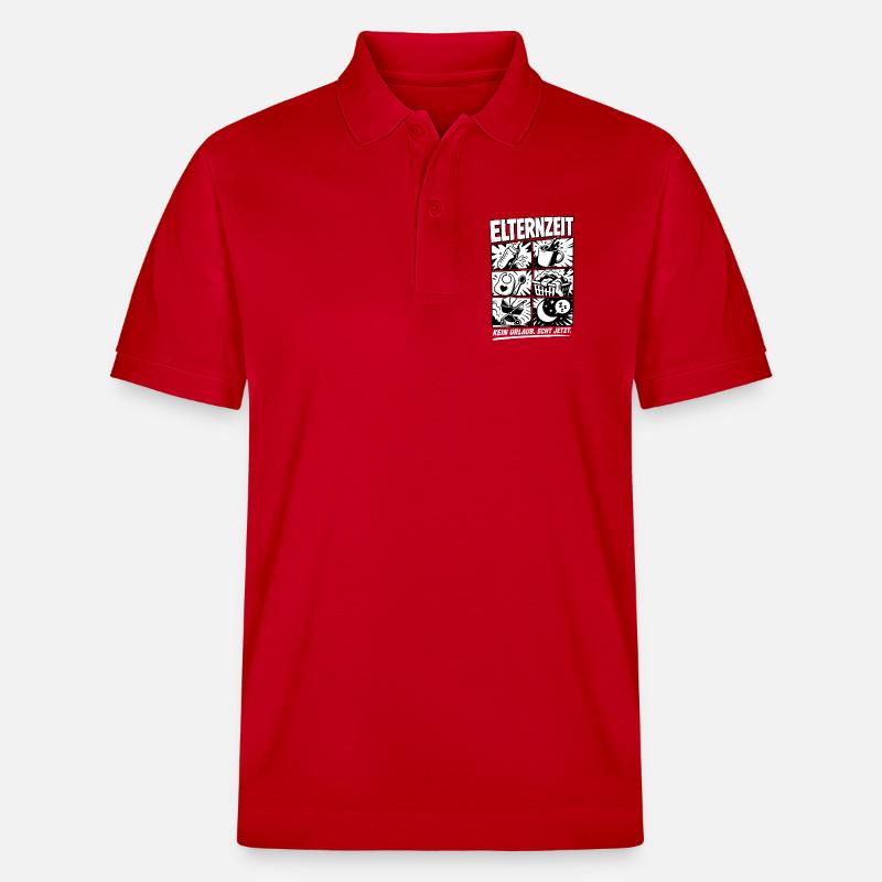 Elternzeit Comic Symbole - Stanley/Stella Unisex Bio-Poloshirt PREPSTER - Rot