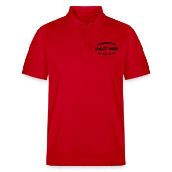 Feuerwehr, Firefighter - Stanley/Stella Unisex Bio-Poloshirt PREPSTER - Rot - Vorne - Roxy (174cm) & Andy (188cm)