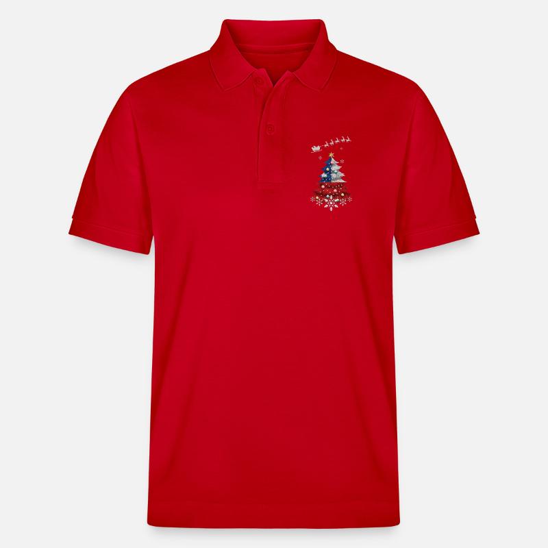Sapin de Noël avec drapeau chilien - Polo PREPSTER bio Stanley/Stella Unisexe - rouge