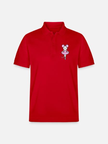 ballerina mouse - Stanley/Stella Unisex Organic Polo Shirt PREPSTER - red