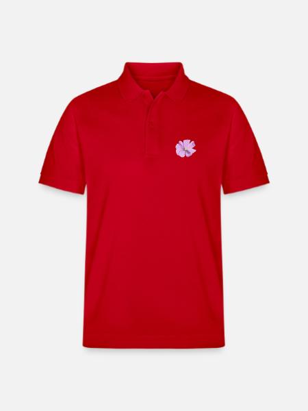 Lilas fleur aquarelle - Polo PREPSTER bio Stanley/Stella Unisexe - rouge