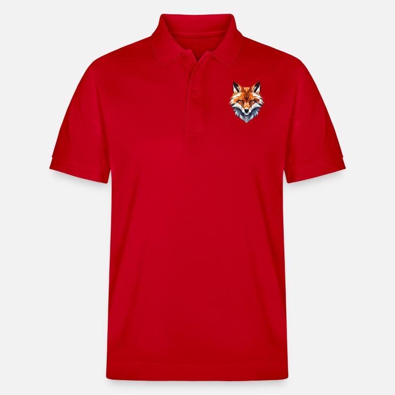 Fox Vector Face - Stanley/Stella Unisex Bio-Poloshirt PREPSTER - Rot