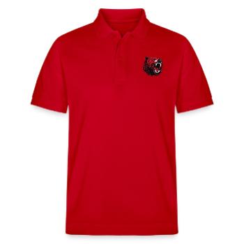 Der Wilde Bär - Stanley/Stella Unisex Bio-Poloshirt PREPSTER - Rot - Vorne - Roxy (174cm) & Andy (188cm)