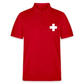 Suisse - Polo PREPSTER bio Stanley/Stella Unisexe - rouge - Devant - Roxy (174cm) & Andy (188cm)