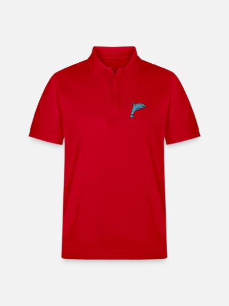 Delfin bestickt - Stanley/Stella Unisex Bio-Poloshirt PREPSTER - Rot