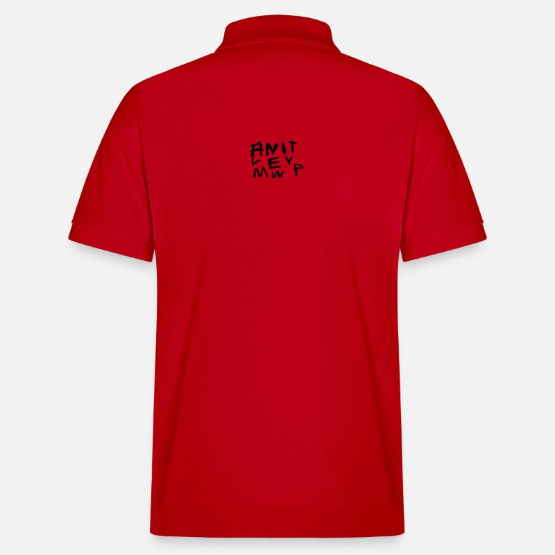 Graffiti Handwriting Chaos Pattern - Stanley/Stella Unisex Organic Polo Shirt PREPSTER - red