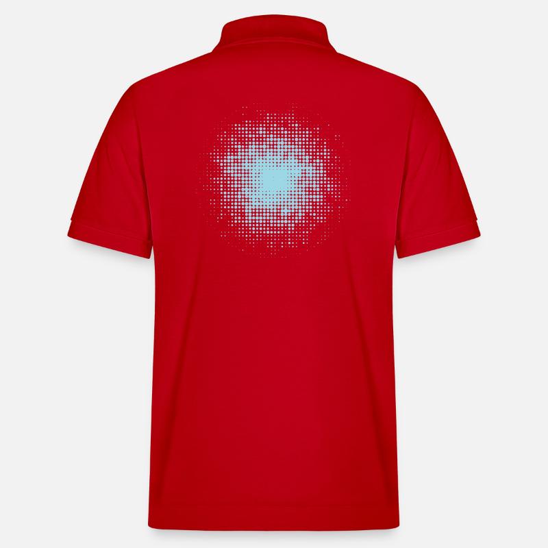 gepunkteter runder Hintergrund hellblau - Stanley/Stella Unisex Bio-Poloshirt PREPSTER - Rot