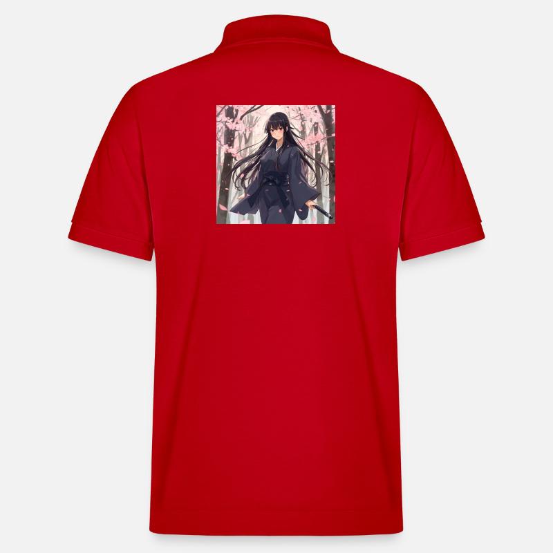 Sakura Samurai im Wald - Stanley/Stella Unisex Bio-Poloshirt PREPSTER - Rot