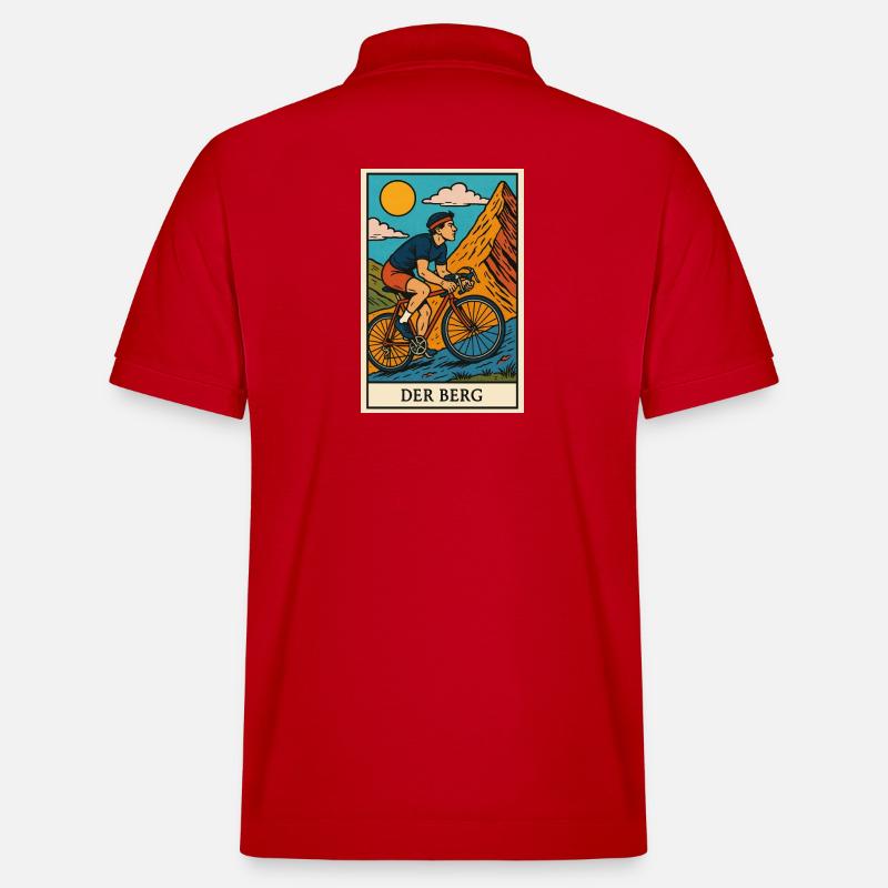 Radfahrer illustration - Stanley/Stella Unisex Bio-Poloshirt PREPSTER - Rot