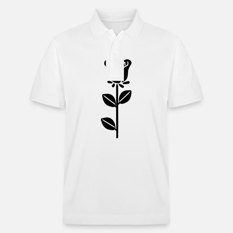 Rosa Blume - Stanley/Stella Unisex Bio-Poloshirt PREPSTER - Weiß
