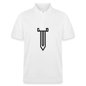 Schwert - Stanley/Stella Unisex Bio-Poloshirt PREPSTER - Weiß - Vorne - Roxy (174cm) & Andy (188cm)