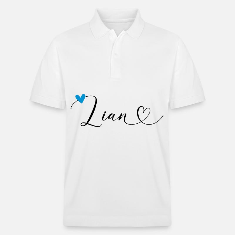 Lian Nom Prénom Calligraphie Coeur - Polo PREPSTER bio Stanley/Stella Unisexe - blanc
