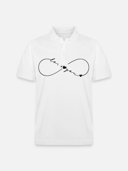 Love You Infinity Symbol - Stanley/Stella Unisex Organic Polo Shirt PREPSTER - white