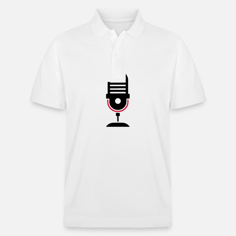 Mikrofon Podcast Logo - Stanley/Stella Unisex Bio-Poloshirt PREPSTER - Weiß