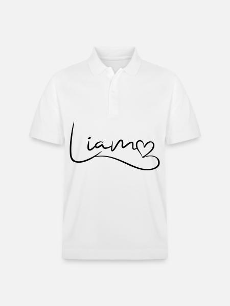 Liam Name Vorname Herzdekor - Stanley/Stella Unisex Bio-Poloshirt PREPSTER - Weiß