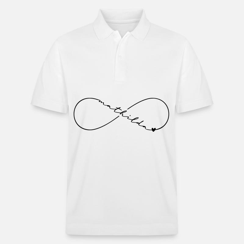 Mathilda Nom Symbole de l’Infini - Polo PREPSTER bio Stanley/Stella Unisexe - blanc