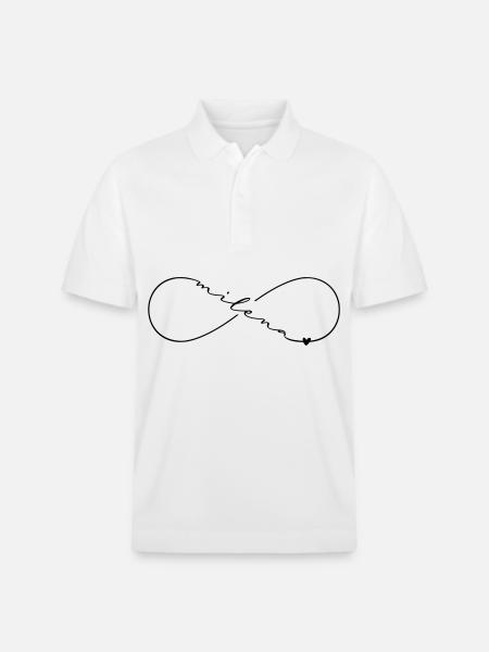Milena Name Infinity Symbol - Stanley/Stella Unisex Organic Polo Shirt PREPSTER - white
