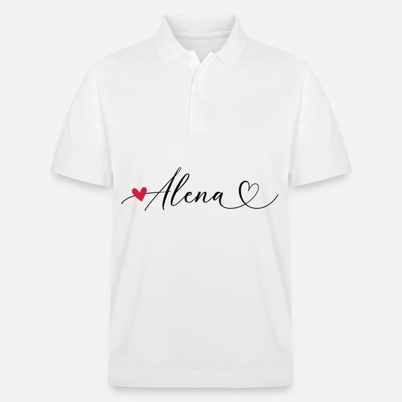 Alena Nom Prénom Calligraphie coeur - Polo PREPSTER bio Stanley/Stella Unisexe - blanc