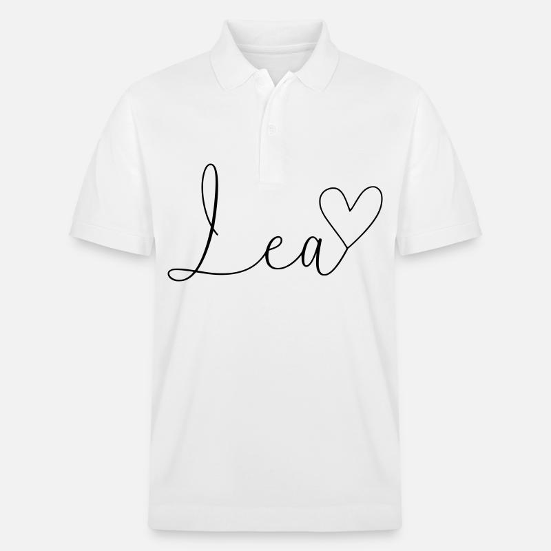 Lea Name Vorname Mädchen - Stanley/Stella Unisex Bio-Poloshirt PREPSTER - Weiß