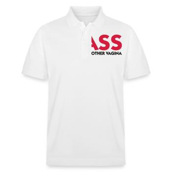 Arsch: Die andere Vagina! - Stanley/Stella Unisex Bio-Poloshirt PREPSTER - Weiß - Vorne - Roxy (174cm) & Andy (188cm)