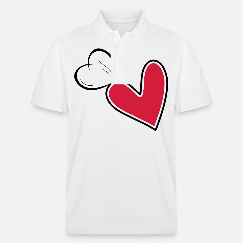 Cœur de papillon avec papillon - Polo PREPSTER bio Stanley/Stella Unisexe - blanc